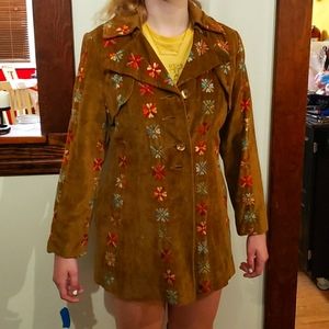 Suede embroidered boho jacket